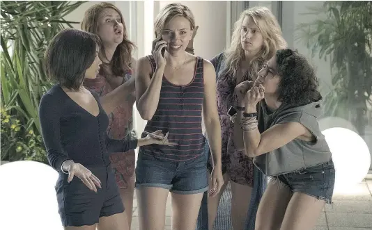  ?? — CTMG ?? Zoe Kravitz, Jillian Bell, Scarlett Johansson, Kate McKinnon and Ilana Glazer star in the dark comedy Rough Night.