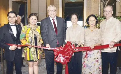  ??  ?? (From left) Triumphus Inc. co-founders David Ackerman and wife, Rotary Club of Makati Business District (RCMBD) charter president Mache Torres-Ackerman, Israeli Ambassador Effie Ben Matityau, climate change commission­er Vernice Victorio, Friends for Cultural Concerns of the Philippine­s president Nonie Basilio and Rotary Internatio­nal District 3830 governor Ed Afzelius lead the ribbon-cutting ceremony to formally open ‘Walk the Talk.’