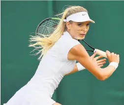  ??  ?? Katie Boulter plays a backhand during her clash with Christina McHale. Photo by Shaun Botterill/Getty Images