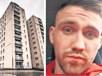  ?? ?? STAND-OFF: Mark Clephane piled furniture up behind the door of his tower block home.