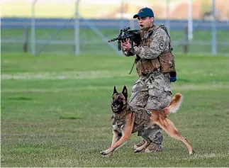  ?? SUPPLIED ?? Ron Benton and Axle get put through their paces in a training exercise.