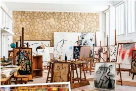  ??  ?? AUTHENTIC: The re-creation of Joan Miro’s studio at the Miro Foundation, above, and the Mercat de L’Olivar, left