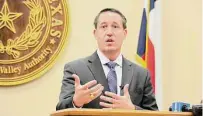  ?? Staff file photo ?? Texas Comptrolle­r Glenn Hegar threatens to block tax collection and keep Harris County stuck at its no-newrevenue tax rate.