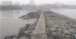  ??  ?? File photo of the ongoing jetty work at Chimbai beach