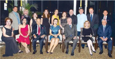  ??  ?? (Seated, from left) Olga Martel,
Consul General Fortune Ledesma,
retired Chief Justice Artemio Panganiban, Kai Wang, Ambassador Josef Müllner, Ambassador Cristina Ponce
Enrile and Secretary Albert
del Rosario; (standing, from left) Cultural Center...