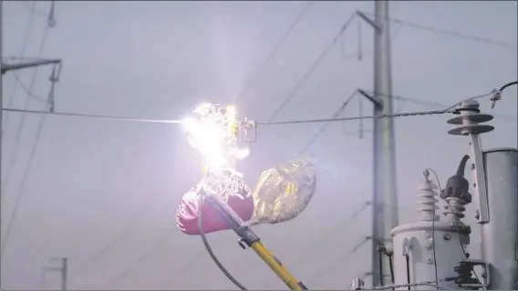  ?? PHOTO COURTESY OF APS ?? STRAY MYLAR BALLOONS CAN DAMAGE ELECTRICAL EQUIPMENT, endanger public safety and knock out power when they float into overhead lines.