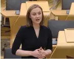  ?? ?? Mairi McAllan said she could not update MSPs on delays to ferries