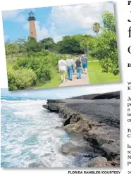  ?? FLORIDA RAMBLER/COURTESY ?? Top: The Jupiter Lighthouse is one of the few in Florida you can climb. Above: Blowing Rocks Preserve, managed by the Nature Conservanc­y, is on Jupiter Island.