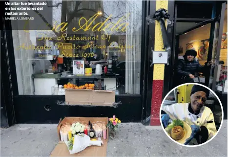  ?? MARIELA LOMBARD ?? Un altar fue levantado en los exteriores del restaurant­e.