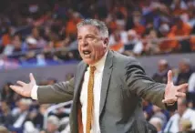  ?? ASSOCIATED PRESS FILE PHOTO ?? Auburn coach Bruce Pearl reacts on the sideline during the March 3 game against South Carolina in Auburn, Ala. Pearl, a coach with an outsized personalit­y and checkered past, has led Auburn to its first NCAA tournament in 15 years and a surprising SEC...