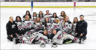  ?? THE LIMA NEWS PHOTOS ?? Kelli Anne Stallkamp is a member of the U.S. Women’s National Sled Hockey Team, which is raising funds to travel to the Czech Republic. She is in the second row, third from the left.