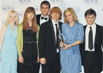  ??  ?? Harry Potter (Daniel Radcliffe, far right) with his co-stars (photo: Chris Jackson/Getty Images)