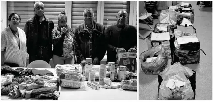 ??  ?? La collecte des bénévoles de FORCES 78 a fait le plein de denrées alimentair­es, des produits d’hygiène et des vêtements.
