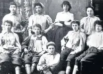  ??  ?? Emma Clarke (back, second from left) played in the 1890s