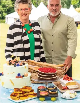  ??  ?? Quarantine: Bake Off judges Prue Leith and Paul Hollywood