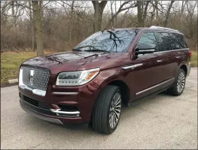  ?? ROBERT DUFFER/CHICAGO TRIBUNE ?? Redesigned 2018 Lincoln Navigator AWD in Reserve trim pictured in Cook County, Ill., in February 2018.