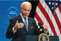  ?? Evan Vucci / Associated Press ?? President Joe Biden’s administra­tion is working quickly to reverse energy policies of the previous administra­tion.