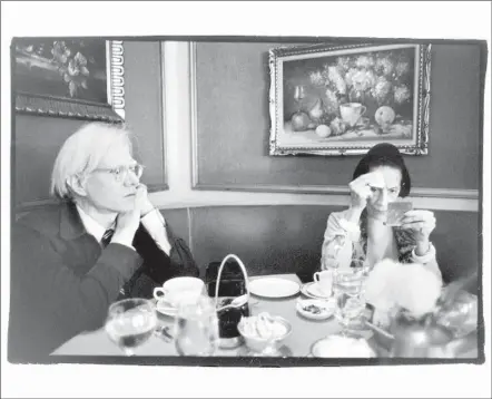  ?? Photograph­s by Annie Leibovitz Hauser & Wirt ?? ANDY WARHOL and Diana Vreeland in a 1976 photograph from “Annie Leibovitz. The Early Years, 1970-1983” at Hauser &amp; Wirth.