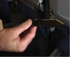  ??  ?? The four-inch pocket knife had been left by a worker who was fixing a seat.