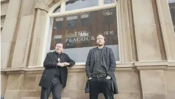  ??  ?? Pub owners Barry Hyde and Dan Donnelly from The Peacock in Sunderland. Picture: David Wood