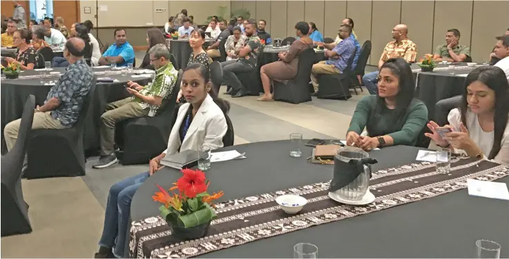  ??  ?? The Fiji Chamber of Commerce and Industry’s post budget discussion­s on Fiji’s Economic Recovery Plan was held at the Grand Pacific Hotel in Suva yesterday.