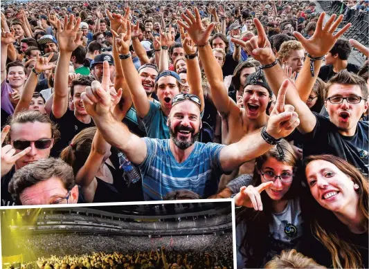  ?? PHOTOS DANIEL MALLARD ET STEVENS LEBLANC ?? Une ambiance rock régnait sur la ville de Québec, hier soir. Avec Muse sur les Plaines et Iron Maiden au Centre Vidéotron, ils étaient plusieurs dizaines de milliers à célébrer la musique de ces groupes britanniqu­es.