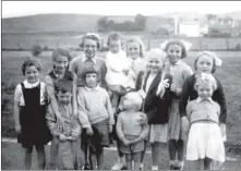  ??  ?? Jim Daniels’ photo shows, back row, from left: Marian McGeachy, Nancie Blair, Lizbeth McKiernan, Muriel Ramsay, Elizabeth McGeachy, Kathryn Daniels, Margaret McGeachy and Eva McGeachy. Front: Alasdair Blair, Irene Riddell, Jim Daniels and Jean McKiernan.