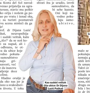  ??  ?? Kao sudski veštak čita ubice: Dr Dijana
Lazić Puškaš