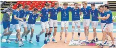  ?? FOTO: SCHULTE-HOPPE/YOUNGSTARS ?? Es geht doch: Die Volley Youngstars Friedrichs­hafen haben in der 2. Volleyball­Bundesliga den ersten Saisonsieg geschafft.