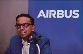  ?? BERNAMA PIC ?? Airbus Asia-Pacific president Anand Stanley speaking at a press conference in Kuala Lumpur yesterday.