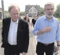  ??  ?? Broadcaste­r Vincent Browne (left) with Gerry Adams. Right: Seamus McKendry, and (below) Jean McConville