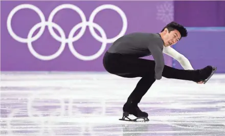  ?? DAVID J. PHILLIP/AP ?? “Things just didn’t click together,” said the United States’ Nathan Chen after his short program figure skating routine Friday in Gangneung, South Korea.