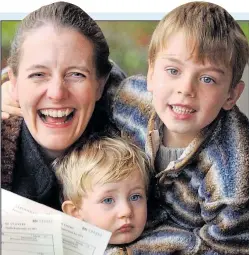  ??  ?? Diane with Liam, right, and Joel in 2003...with the birth certificat­es