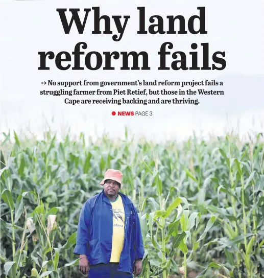  ?? Picture: Nigel Sibanda ?? BLEAK FUTURE. Michael Mbukeni Ntshalints­hali speaks out about his struggles to secure farming equipment from the government to work his land, saying ‘it’s been six years and we are still waiting for help’.