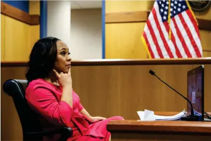  ?? Photograph: Alyssa Pointer/Pool via AFP - Getty Images ?? The Fulton county district attorney, Fani Willis, takes the stand in Atlanta on Thursday. The eventual outcome of the hearing could have far-reaching implicatio­ns.