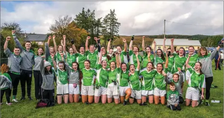  ??  ?? Curry ladies County Junior Champions fpr 2018 with coaches in Cloonacool on Sunday. Pics: Tom Callanan.