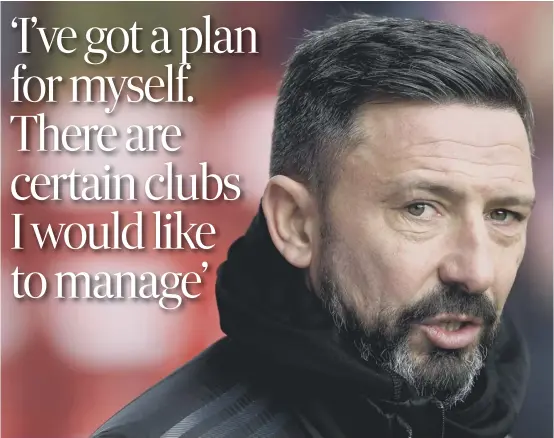  ??  ?? 2 Aberdeen manager Derek Mcinnes says he has a squad capable of reaching this season’s Scottish Cup final, and he would love to go one better than last year and win the trophy.