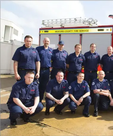  ??  ?? New Ross firemen with council chairman Cllr Michael Whelan and Chief Fire Officer Paul L’Estrange.