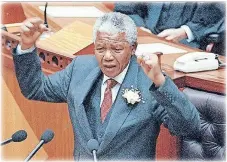  ?? Agency | African News ?? FOUNDING democratic president Nelson Mandela delivering his State of the Nation address in Cape Town. Both his and former president Thabo Mbeki’s vision and leadership were evident when they addressed issues that required serious attention, says the writer.