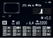  ??  ?? Info Display in the monitor includes the ‘Quick Menu’ tiles along with basic capture data, a real-time histogram and a focus point indicator (top left).