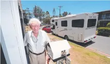  ??  ?? Frederick Griffiths, 97, outside his Paradise Point home.