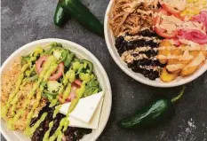  ?? ?? Somos Arepas offers bowls, crafted with a base of rice, sweet corn or lettuce, and choice of proteins and toppings.