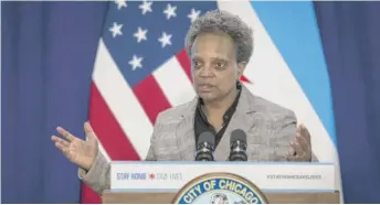  ?? ASHLEE REZIN GARCIA/SUN-TIMES FILE PHOTO ?? Mayor Lori Lightfoot shrugged off criticism that her ordinance on advance warning about apartment leases that are not being renewed doesn’t do enough to help renters.