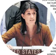  ??  ?? Nikki Haley, veleposlan­ica SAD-a u Ujedinjeni­m narodima, zahvalila je državama koje nisu glasale protiv SAD-a