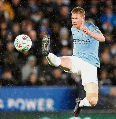  ?? — Reuters ?? Unhappy: Kevin De Bruyne showed visible dissatisfa­ction at being brought off after an hour, even though Manchester City were already leading by five goals.