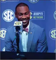  ?? KEN WARD / For the Calhoun Times ?? Georgia’s Terry Godwin answers questions at SEC Media Days on Tuesday.