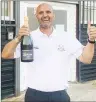  ??  ?? BUBBLY: Basford United chairman Chris Munroe