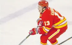  ?? LYLE ASPINALL/FILES ?? Calgary Flames forward Johnny Gaudreau suffered a broken finger after being slashed by Eric Staal last November.