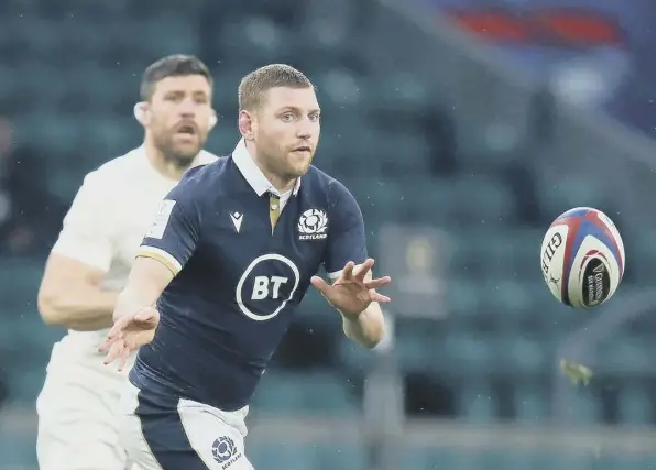  ??  ?? 0 Finn Russell was singled out by England but did brilliantl­y well to shift the point of attack and pick the right options, says Frazer Brown