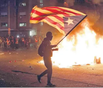  ?? EDUARDO PARRA / EP. ?? Protestas violentas organizada­s por Tsunami Democràtic en octubre